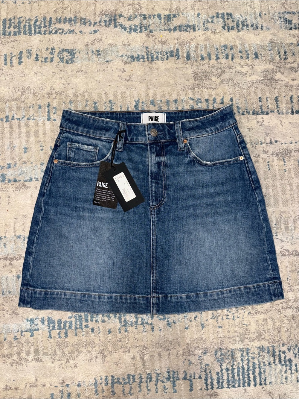 PAIGE Indigo Denim Mini Skirt
